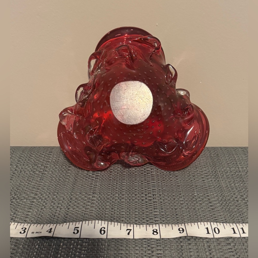 VTG~Murano Pink Hand Blown Decoative Glass Bowl/Ashtray-Art Glass - Picture 2 of 3
